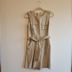 khaki linen Calvin Klein dress